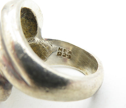 MEXICO 925 Sterling Silver  Vintage Fluted Bypass Band Ring Sz 6.5  RG5304