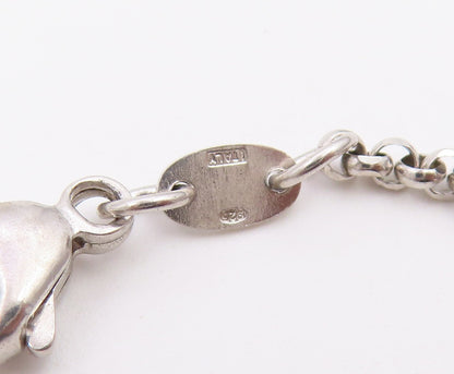 925 Sterling Silver Vintage Necklace Two Tone Floral Filigree Y Drop  NE4940