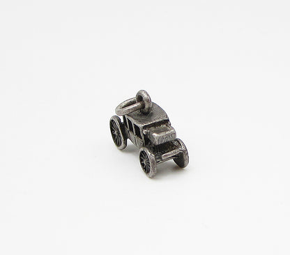 925 Sterling Silver  Vintage Old Fashion Car Charm Pendant  PT2281