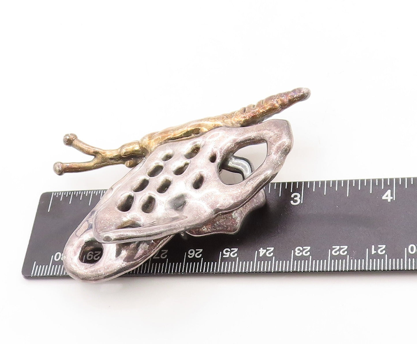 925 Sterling Silver Vintage Brooch Pin Designer Large Cutout Butterfly  BP11344