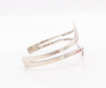 925 Sterling Silver Vintage Bracelet Minimalist Cutout Modernist Cuff  BT10324