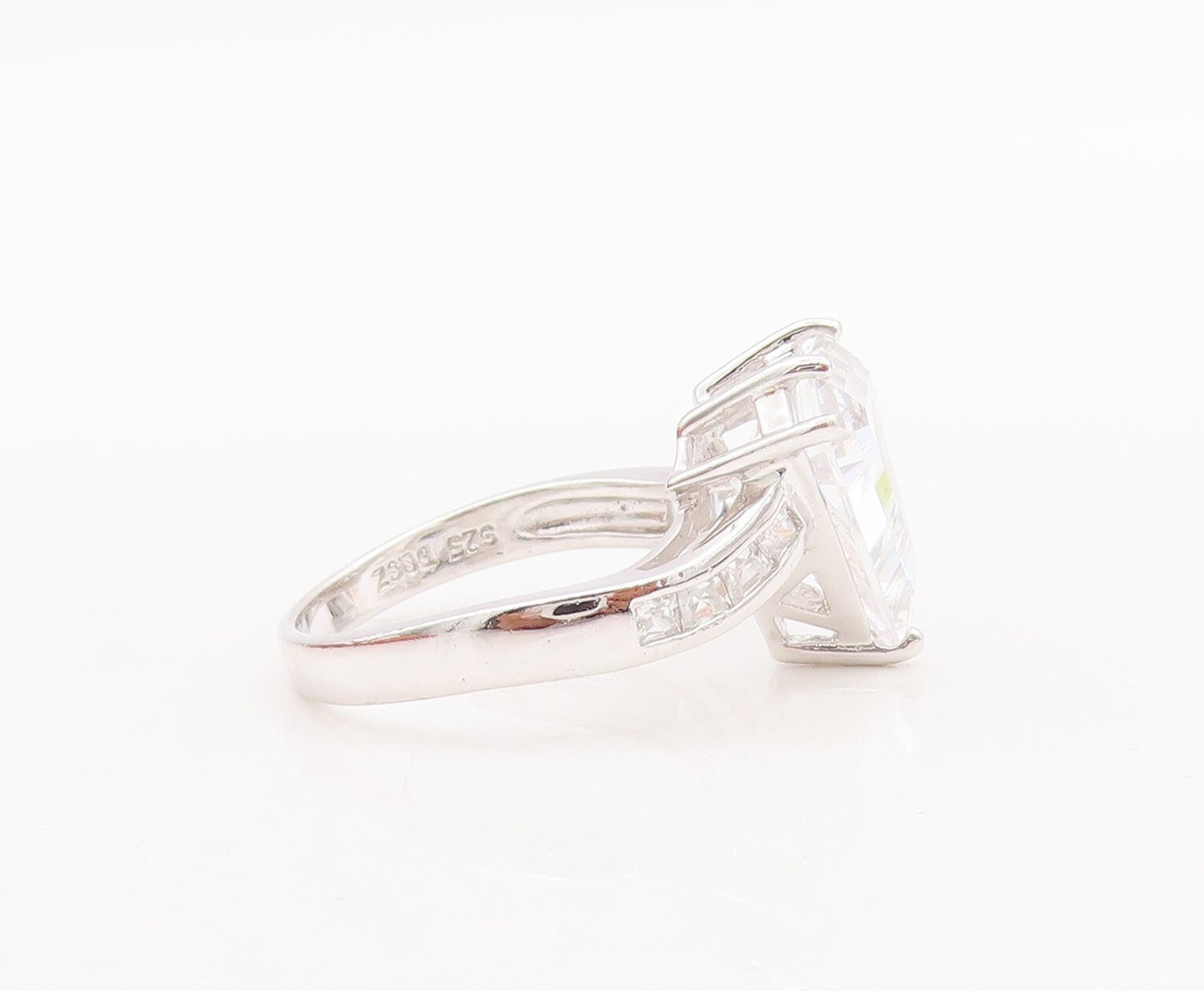 925 Sterling Silver Vintage Ring ROSS SIMONS Triangle Cutout CZ  Sz 9  RG28789