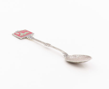 925 Sterling Silver  Vintage Antique Enamel St. Maarten Tea Spoon  TR1621