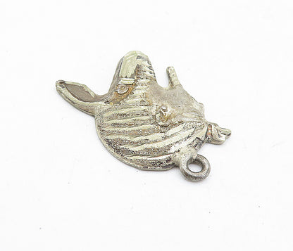 925 Sterling Silver  Vintage Petite Egyptian Pharaoh Profile Pendant  PT3908