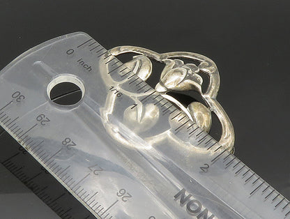 925 Sterling Silver  Vintage Antique Floral Vine Motif Brooch Pin  BP9284