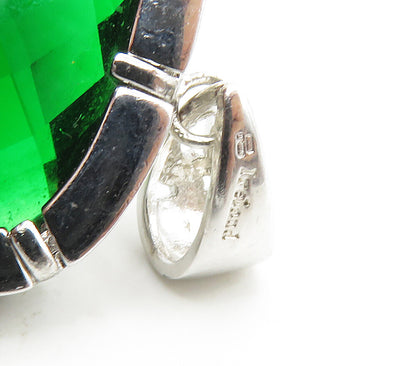 IRELAND 925 Sterling Silver Faceted Green Topaz Floral Vine Pendant  PT13170