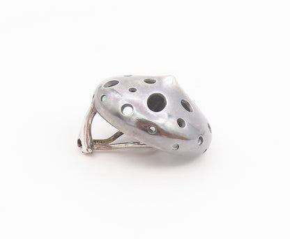 925 Sterling Silver Vintage Earrings PEDRO BOREGAARD Classic Cutout Dome EG14467