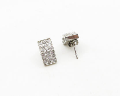 925 Sterling Silver  Vintage Sparkling Cubic Zirconia Drop Earrings  EG9678