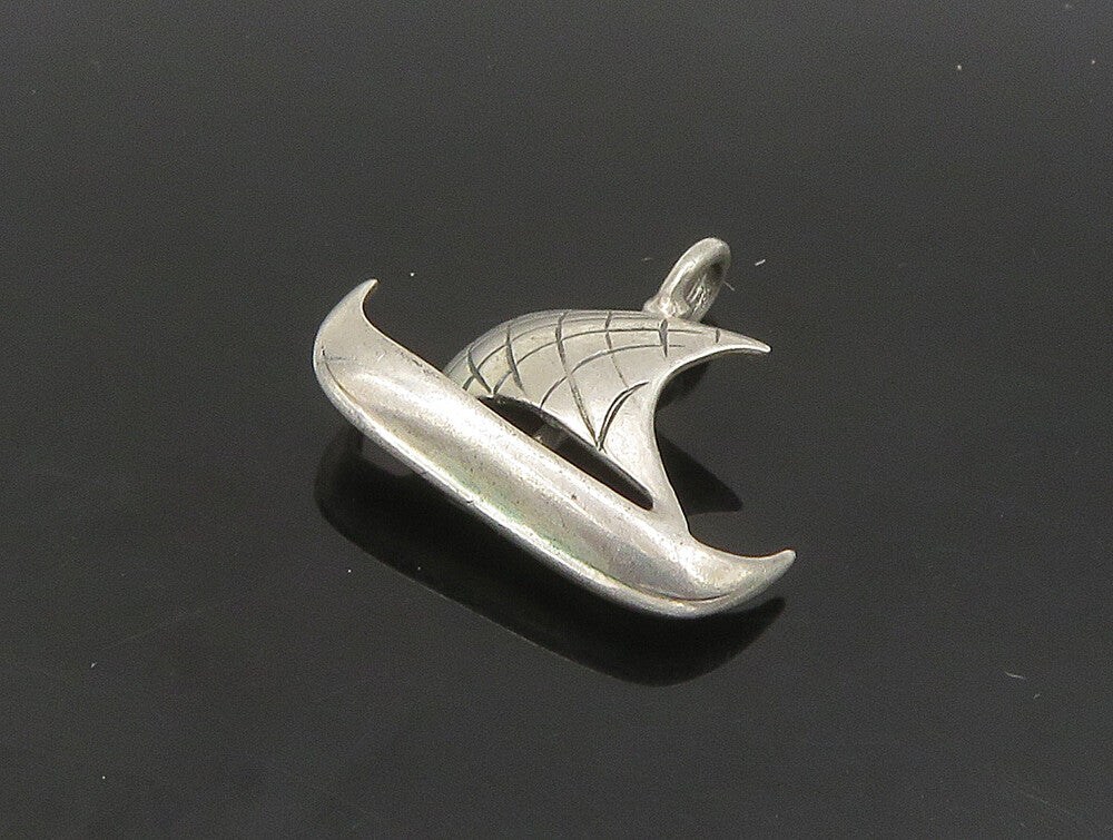 925 Sterling Silver  Vintage Petite Sailboat Nautical Motif Pendant  PT19588