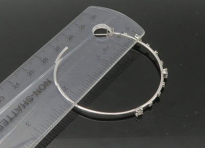 925 Sterling Silver  Vintage Sparkling Cubic Zirconia JHoop Earrings  EG10932