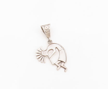 925 Sterling Silver Vintage Pendant Kokopelli Flute Player Outline Charm PT25512