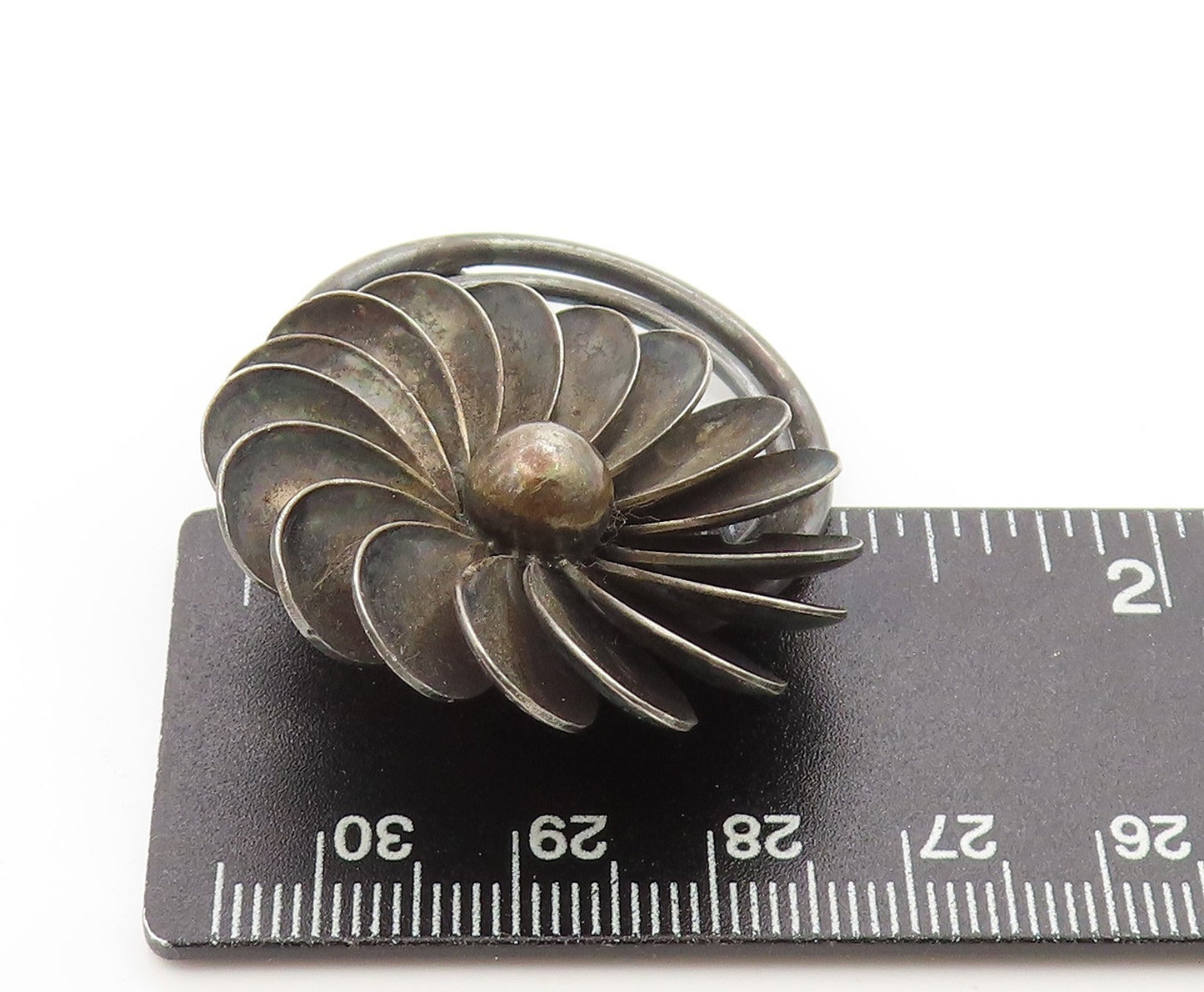 925 Sterling Silver Vintage Brooch GEORG JENSEN DENMARK Floral Design  BP11862