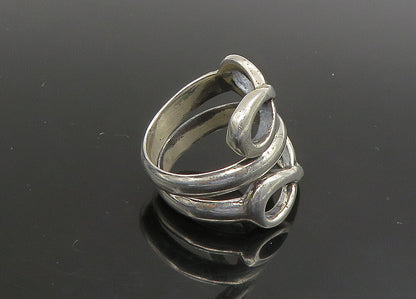 925 Sterling Silver   Vintage Shiny Infinity Bypass Band Ring Sz 8.5  RG23404