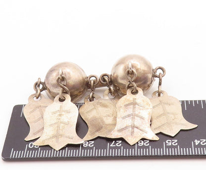 925 Sterling Silver Vintage Brooch Pin Dark Tone Cutout Christmas Bells  BP11438