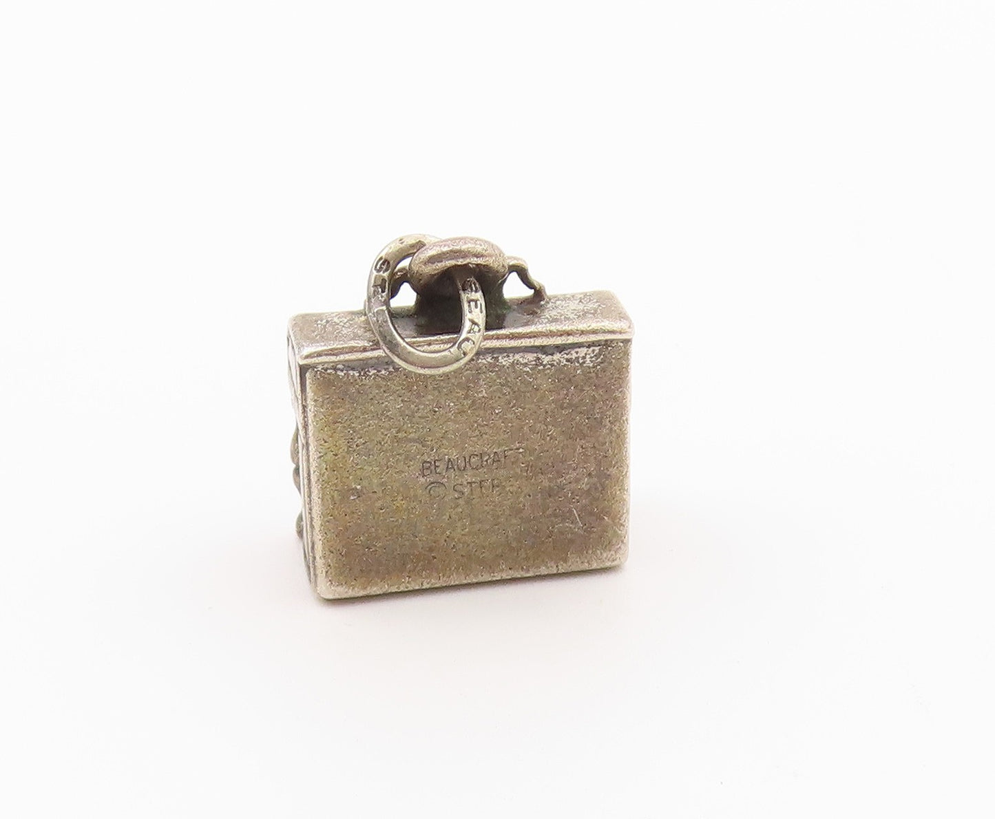 925 Sterling Silver  Vintage Oxidized Petite Wall Piano Pendant  PT16407