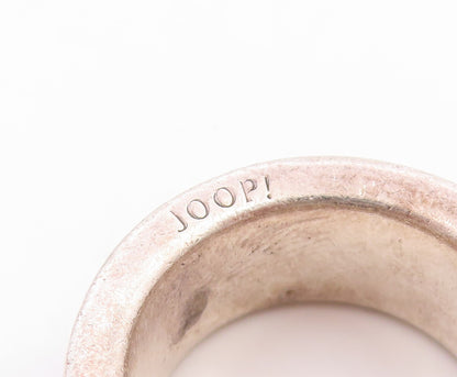 925 Sterling Silver Vintage Ring JOOP Enamel Gothic Wide Band  Sz 9.5  RG34711