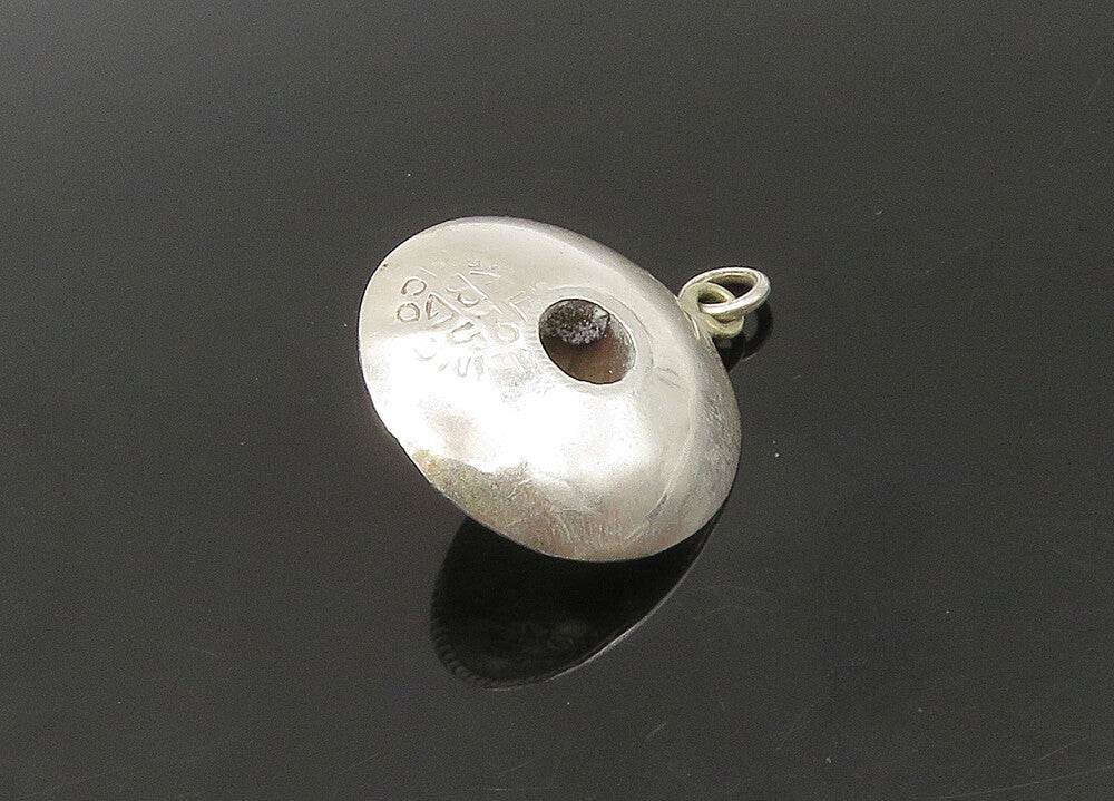 925 Sterling Silver  Vintage Petite Floral Sombrero Hat Pendant  PT18532