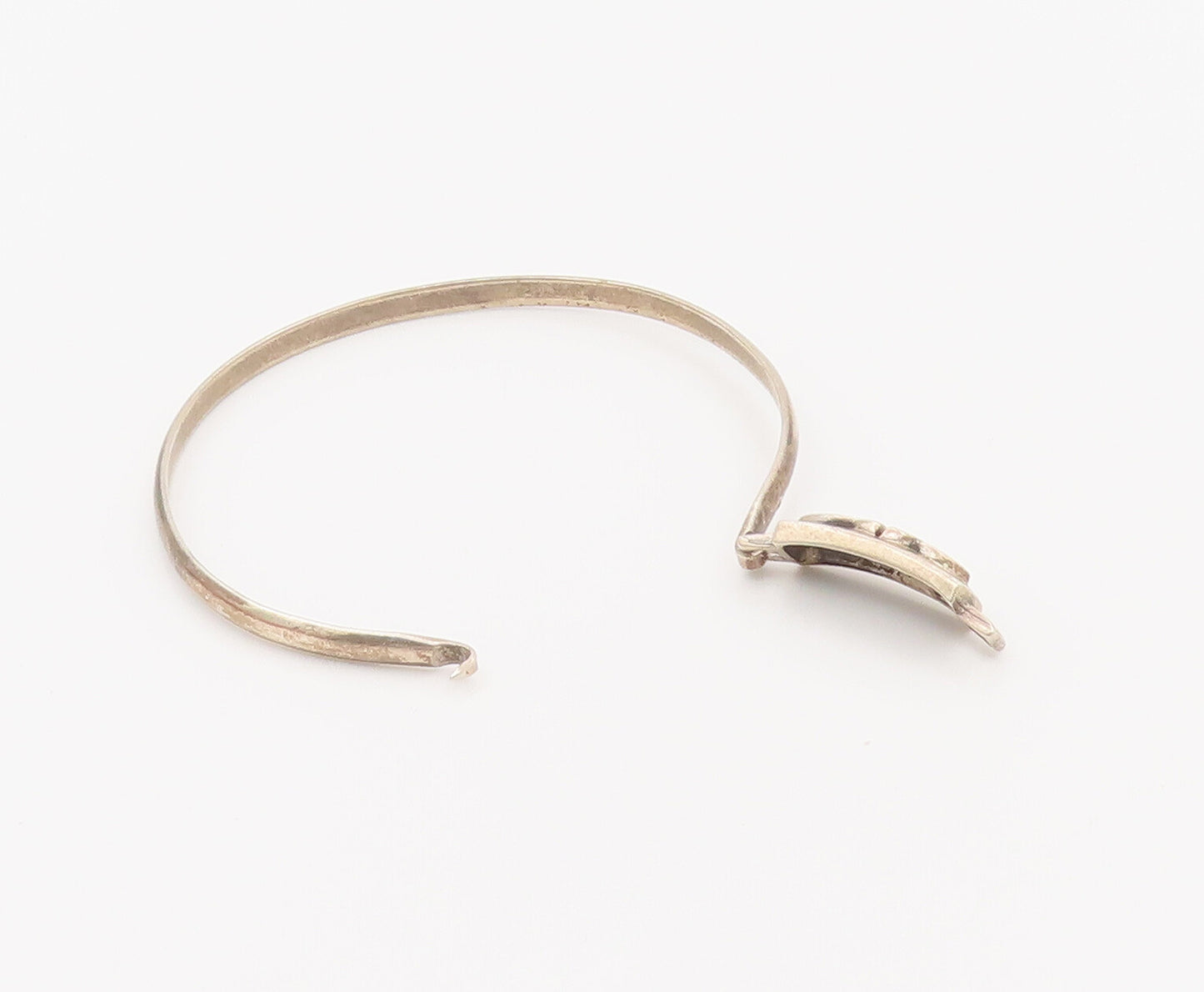 925 Sterling Silver Vintage Bracelet Minimalist Celtic Carved Bangle  BT10418