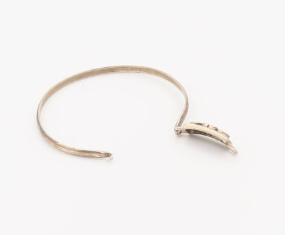 925 Sterling Silver Vintage Bracelet Minimalist Celtic Carved Bangle  BT10418