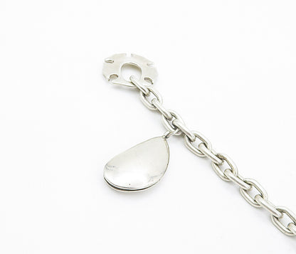 RLM STUDIO 925 Silver  Vintage Shiny Charmed Oval Link Chain Bracelet  BT3573