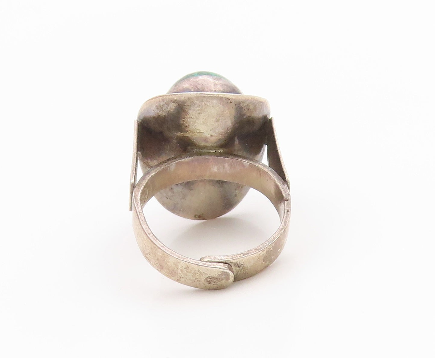 925 Sterling Silver Vintage Ring ISRAEL Cabochon Eilat Stone Band  Sz 6  RG35534