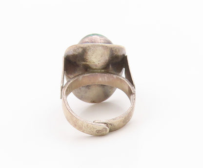 925 Sterling Silver Vintage Ring ISRAEL Cabochon Eilat Stone Band  Sz 6  RG35534