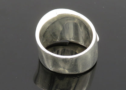 925 Sterling Silver Vintage Shiny Wrap Around Design Band Ring Sz 8 RG20028
