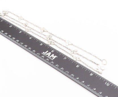 925 Sterling Silver Vintage Necklace Chained Linked Cutout Bows NE4578
