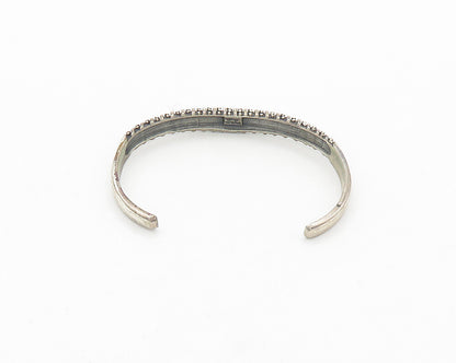 SILVER CLOUD 925 Sterling Silver  Vintage Shiny Etched Cuff Bracelet  BT7966