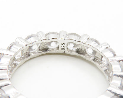 925 Sterling Silver   Vintage Cubic Zirconia Eternity Band Ring Sz 5  RG19444