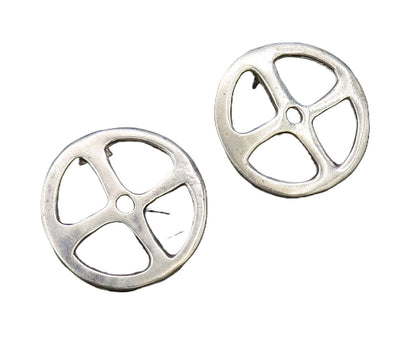 KOYKOE 925 Silver  Vintage Fashionable Open Wheel Motif Drop Earrings  EG12234