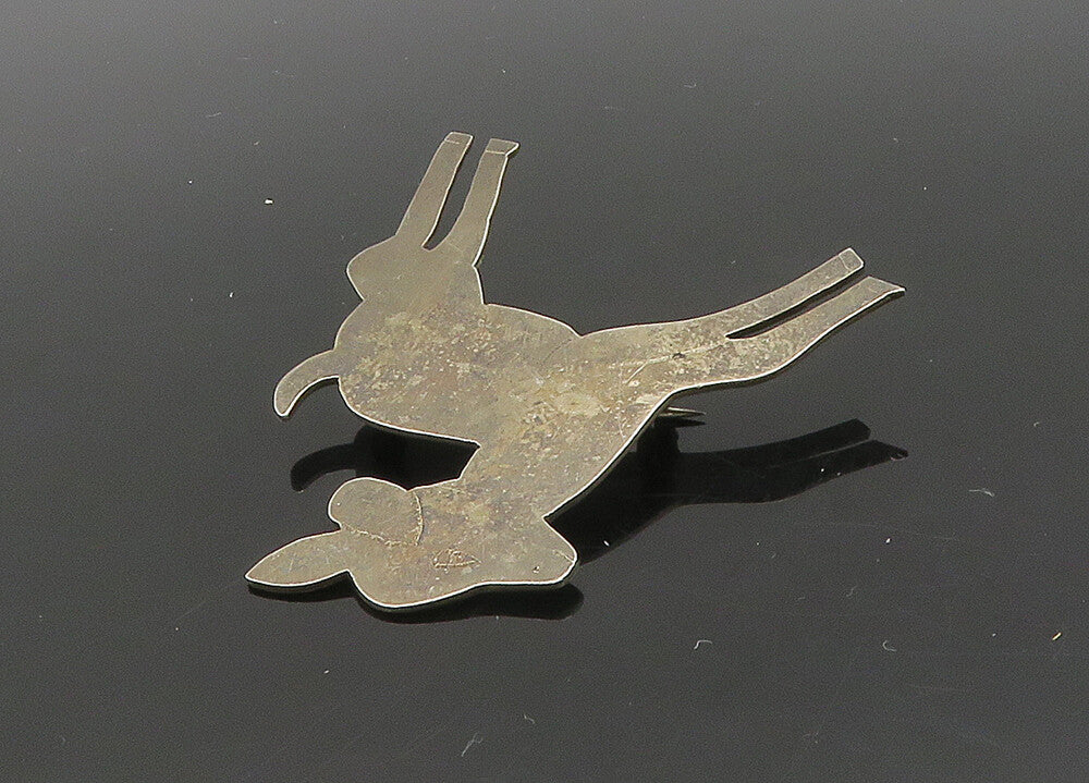 925 Sterling Silver  Vintage Antique Baby Deer Dark Tone Brooch Pin  BP8181