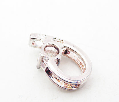 925 Sterling Silver  Vintage Sparkling Cubic Zirconia Slide Pendant  PT6299
