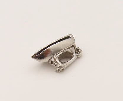 BEAU 925 Sterling Silver Vintage Minimalist Clothes Iron Charm Pendant PT21961
