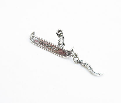 925 Sterling Silver Vintage Pennsylvania Man In Canoe Boat Pendant PT4530