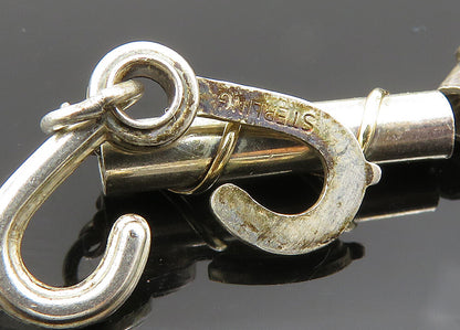 925 Sterling Silver & 14K GOLD  Vintage Wrapped Bar Link Chain Necklace NE3343