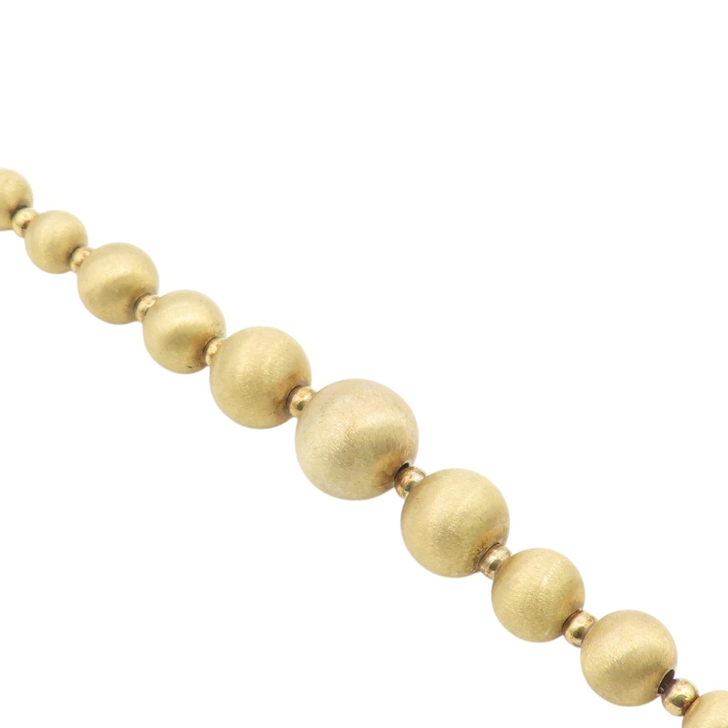 925 Sterling Silver  Gold Plated Graduated Ball Beaded Chain Bracelet  BT6519