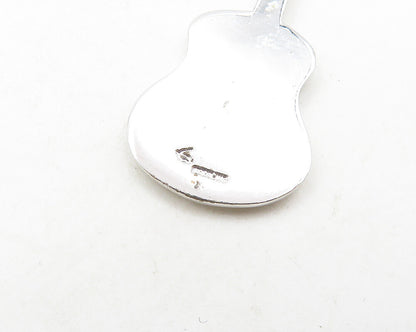 925 Sterling Silver  Vintage Shiny Guitar Instrument Motif Pendant  PT15534