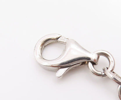 925 Sterling Silver Vintage Bracelet Celestial Dangling Star Charm Link  BT11670