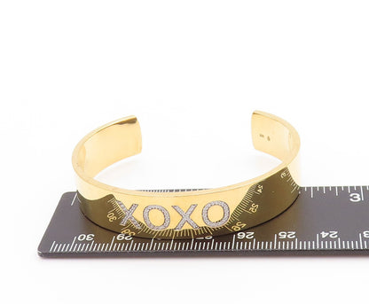925 Sterling Silver Vintage Bracelet Gold Plated CZ XOXO Love Affection  BT11377