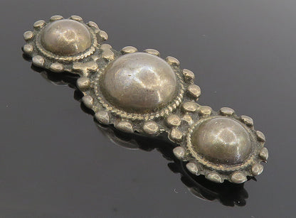 925 Sterling Silver  Vintage Antique Dark Tone Dome Twist Brooch Pin  BP3209
