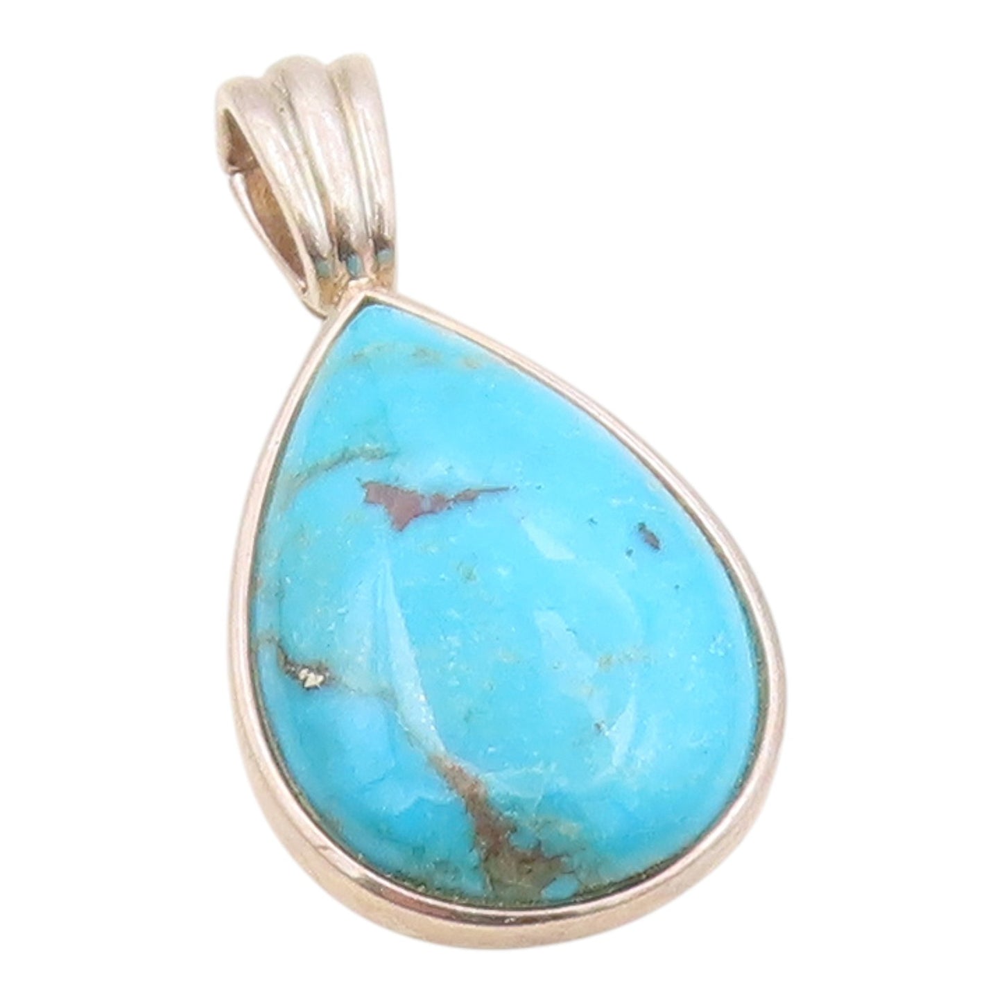 WHITNEY KELLY 925 Silver  Vintage Pear Shaped Turquoise Drop Pendant  PT20193