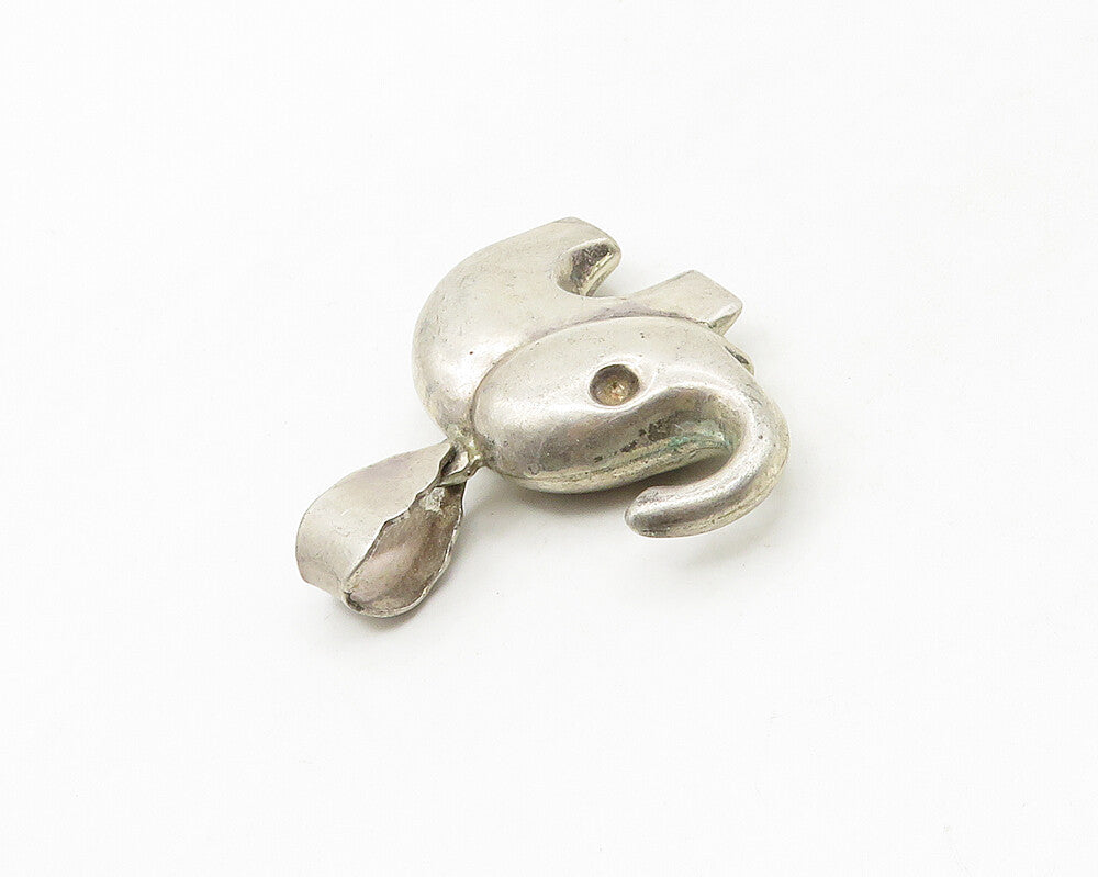 925 Sterling Silver  Vintage Hollow Elephant Animal Motif Pendant  PT14251