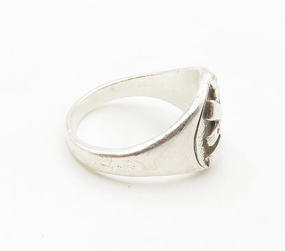 925 Sterling Silver  Vintage Shiny Raised Hockey Band Ring Sz 8.5  RG15288