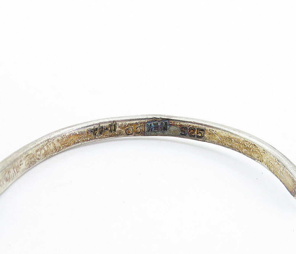MEXICO 925 Sterling Silver  Vintage Petite Smooth UShape Cuff Bracelet BT2684