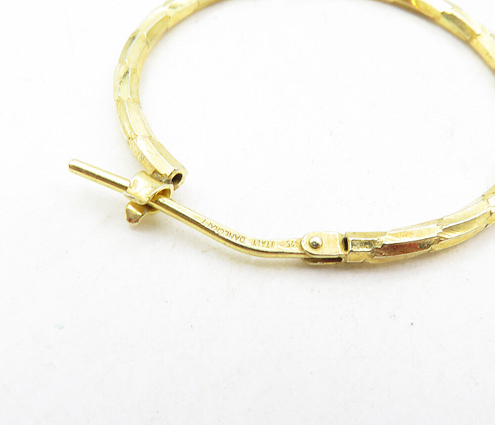 925 Sterling Silver  Shiny Gold Plated Petite Round Hoop Earrings  EG4666
