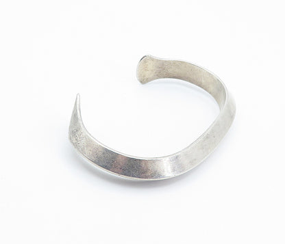 B.B. BECKER 925 Sterling Silver  Vintage Smooth Angled Cuff Bracelet  BT3362