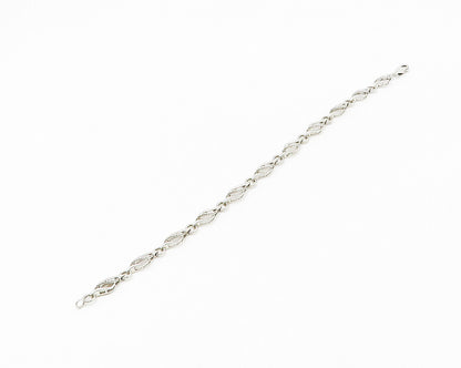 JWBR 925 Sterling Silver   Genuine Diamonds Shiny Swirl Chain Bracelet  BT7207