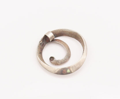 925 Sterling Silver Vintage Pendant Designer Solid Cutout Coiled Spiral  PT23027