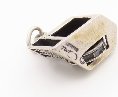 925 Sterling Silver Vintage Pendant CINI Watermill House Charm MOVES  PT26643